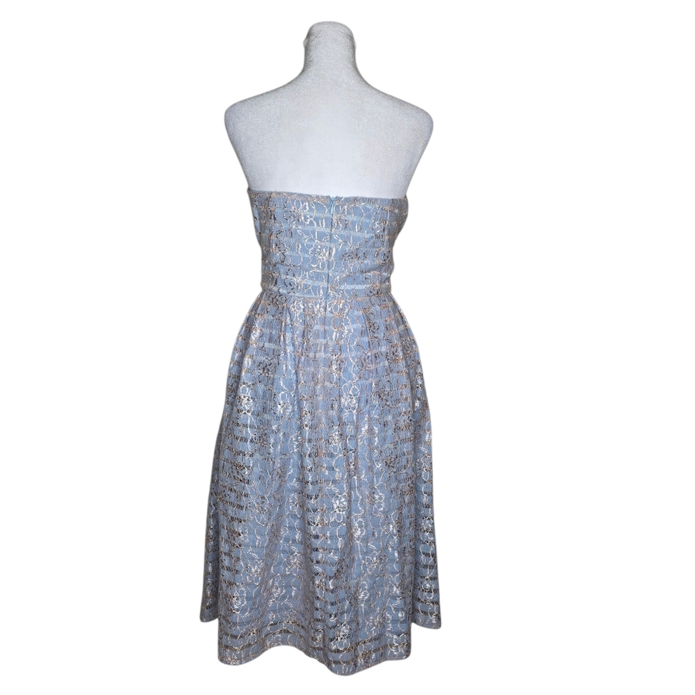 June & Ivy Womens Blue And Gold Sleeveless Knee Length Dress Size Large - Picture 2 of 10